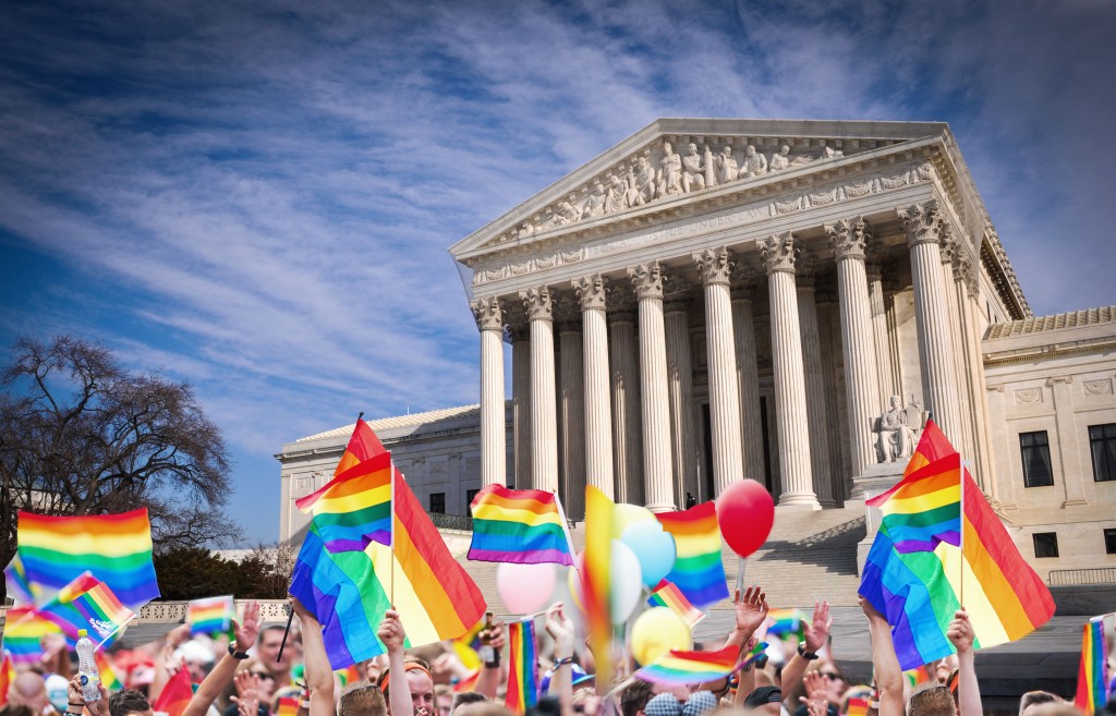 supreme court and LGBT flags