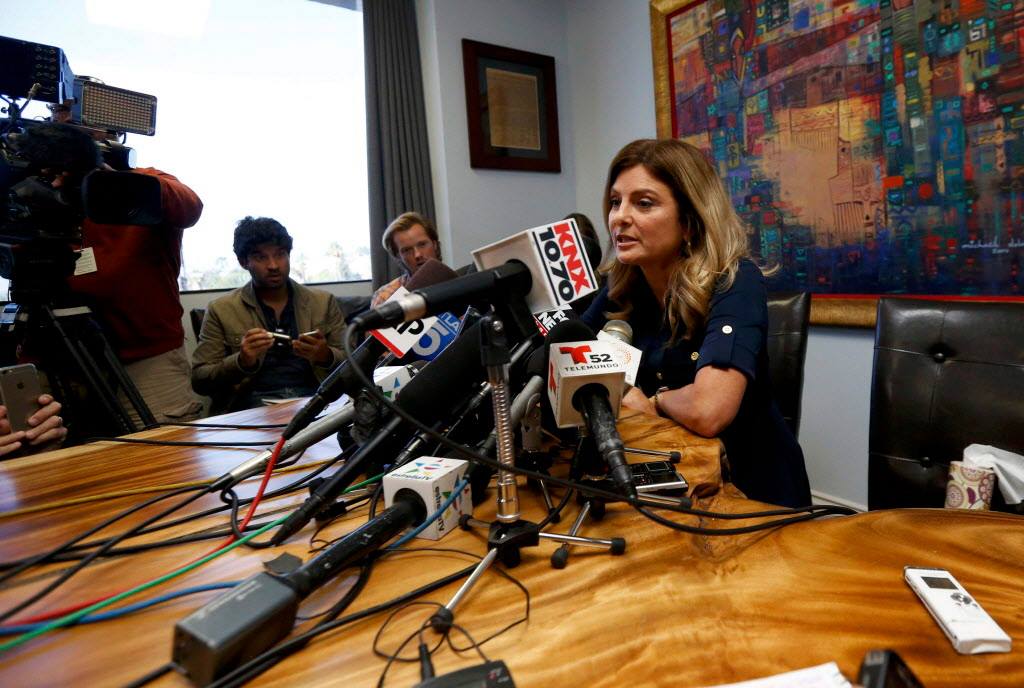 Attorney Lisa Bloom in press conference for 2016 Donald Trump child rape case